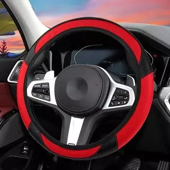 Чехол на руль автомобиля, универсальный нескользящий защитный чехол на руль из искусственной кожи, модные аксессуары для салона автомобиля чёрный