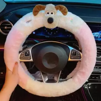 Чехол на руль автомобиля Yousheng, износостойкий, универсальный, простая установка, мягкий, пушистый, теплый чехол на руль 36cm