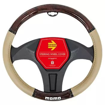 Чехол на руль MOMO Momo LUXURY WOOD Чехол на руль ИТАЛИЯ Италия Милан бежевый коричневый дерево Размер M слоновая кость
