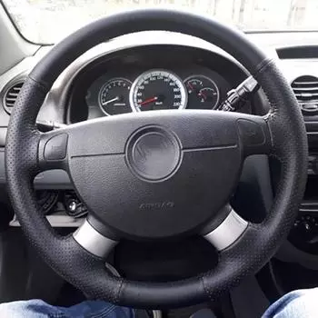 Чехол на руль на заказ для Chevrolet Lova 2006-2010/Chevrolet Aveo 2004-2011, кожаная оплетка для рулевого колеса «сделай сам»