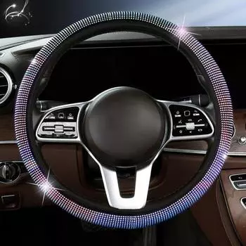 Чехол на руль Нескользящая Эластичная Износостойкая Универсальная термостойкая подушка на руль со стразами 38cm фиолетовый