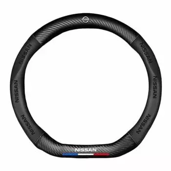 Чехол на руль Nissan Детали интерьера автомобиля Чехол на руль Aria Aura Luke s Note Leaf X-Trail 38 см Nissan O Type Материал в стиле карбона (Черный тип D)
