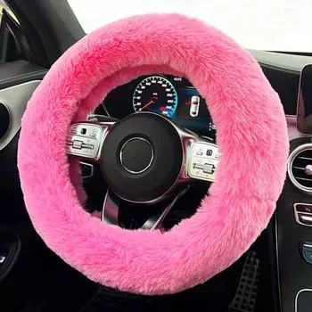 Чехол на руль, противоскользящий, мягкий, универсальный, плюшевый, на рулевое колесо, для автомобиля 38cm вино красного