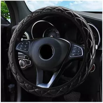 Чехол на руль с хрустальной короной, чехлы на руль, аксессуары для салона автомобиля, искусственная кожа, автомобильный Стайлинг, диаметр 37-38 см, универсальный