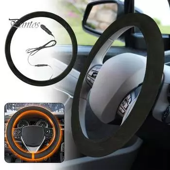 Чехол на руль с подогревом, универсальный, 38 см, для рук, согревающий, удобный, нескользящий, для легковых автомобилей, грузовиков, фургонов, внедорожников 1pc