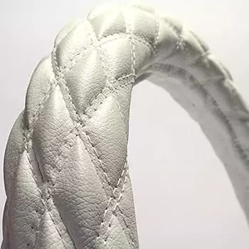 чехол на руль супер мягкая кожа белый 2HS