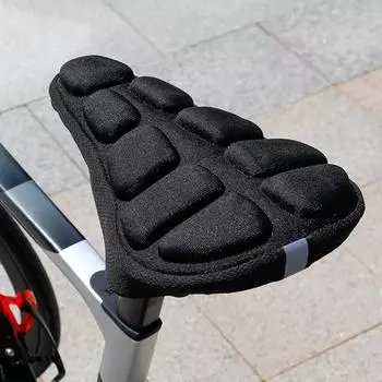 Чехол на седло велосипеда, дышащий чехол на сиденье велосипеда, водонепроницаемый дышащий утолщенный универсальный чехол для подушки сиденья велосипеда чёрный
