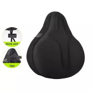 Чехол на сиденье электрического велосипеда, мягкий, комфортный, утолщенный чехол на сиденье горного велосипеда, 3D, силиконовый чехол на сиденье для аккумуляторного велосипеда чёрный