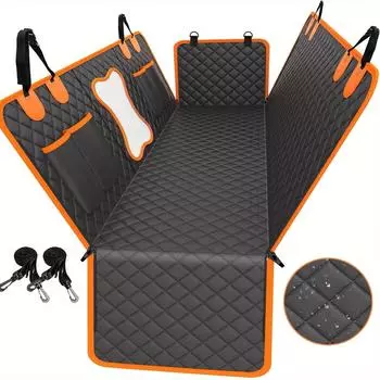 Чехол на сиденье автомобиля для собак, водонепроницаемый защитный чехол в виде гамака с сетчатыми окнами, подходит для задних сидений автомобилей, грузовиков и внедорожников