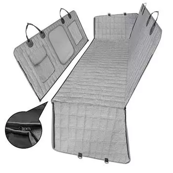 Чехол на сиденье автомобиля для собак, водонепроницаемый, для перевозки домашних животных, переноска для собак, защитный коврик на заднее сиденье автомобиля, автомобильный гамак для маленьких и больших собак серый