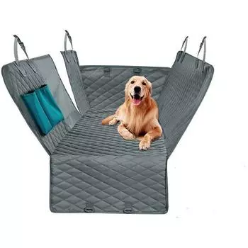 Чехол на сиденье автомобиля для собак, водонепроницаемый, устойчивый к царапинам, нескользящий, защитный чехол для заднего сиденья для домашних животных с сетчатым окошком и карманами, гамак для заднего сиденья для домашних животных