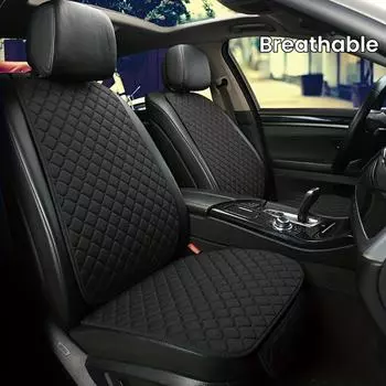 Чехол на сиденье автомобиля, дышащий лен, четырехсезонная подушка для сиденья автомобиля, защитная накладка, передняя накладка, подходит для большинства автомобилей, подушка для переднего сиденья, автомобильные аксессуары коричневый