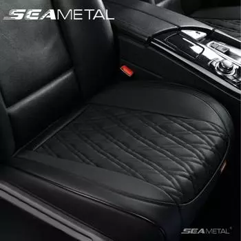 Чехол на сиденье автомобиля SEAMETAL из кожи наппа, чехол на переднее сиденье автомобиля, дышащий противоскользящий коврик, четыре сезона 1pc чёрный