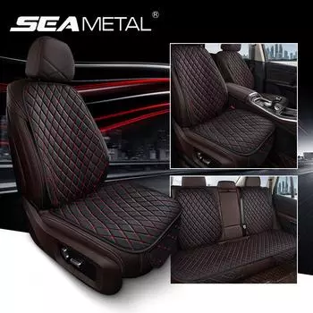 Чехол на сиденье автомобиля SEAMETAL из искусственной кожи, подушка для сиденья со спинкой, дышащая защита для автомобильного сиденья front seat+backrest чёрный