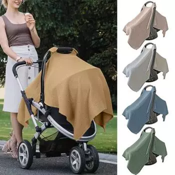 Чехол на сиденье безопасности для младенцев, дышащий солнцезащитный чехол с рисунком, ветрозащитный чехол на сиденье для путешествий на открытом воздухе зелёный