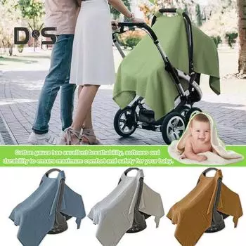 Чехол на сиденье безопасности для младенцев, дышащий солнцезащитный чехол с рисунком, ветрозащитный чехол на сиденье для путешествий на открытом воздухе зелёный