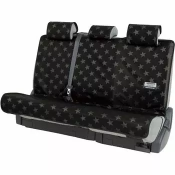 Чехол на сиденье BONFORM Fine Star, совместимый с ремнем безопасности заднего сиденья автомобиля, простая установка, моющийся, водонепроницаемый, черный, светлый/нормальный 4046-28BK чёрный