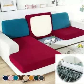 Чехол на сиденье дивана, толстый жаккардовый хлопок, мягкий эластичный чехол для дивана, защитный чехол для мебели enlarge size-1 светло-зеленый