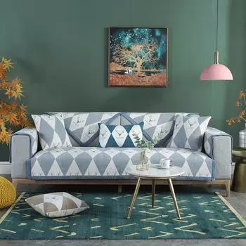 Чехол на сиденье для небольшой диванной подушки в скандинавском стиле, нескользящая нескользящая ткань для четырех сезонов, современный минималистичный универсальный чехол для дивана, чехол на сиденье 70*70