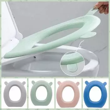 Чехол на сиденье для унитаза из ЭВА с ручкой, многоразовый коврик для туалета, мягкая подушка на сиденье для унитаза, бытовая серый