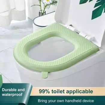 Чехол на сиденье EVA водонепроницаемый коврик для унитаза с ручкой моющийся универсальный коврик для сиденья для унитаза для дома, ванной комнаты, отеля зелёный