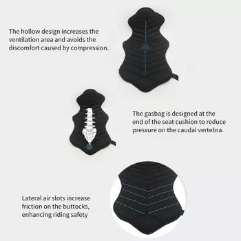 Чехол на сиденье мотоцикла, двухместная воздушная подушка сиденья мотоцикла, водонепроницаемая система сброса давления, охлаждение чёрный