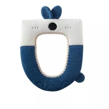 Чехол на сиденье унитаза, мягкий теплый моющийся коврик для подушки, многоразовые зимние подушечки для унитаза синий