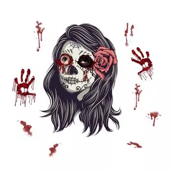 Чехол на сиденье унитаза на Хэллоуин, страшный отпечаток руки, стикер на стену, декор для ванной комнаты, креативный стикер на стену