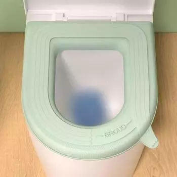 Чехол на сиденье унитаза с ручкой, водостойкий летний универсальный однотонный коврик из ЭВА на четыре сезона, однотонный коврик для сиденья, подушка, принадлежности для ванной комнаты зелёный