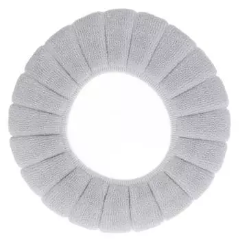 Чехол на сиденье унитаза утолщенный моющийся мягкий материал сохраняет тепло приятный для кожи прочный изысканный цвет серый