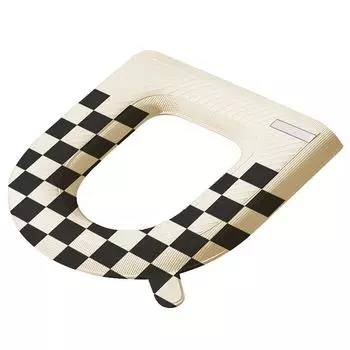 Чехол на сиденье унитаза, водонепроницаемый, с рисунком в шахматную доску, моющийся, мягкий, толстый, теплый коврик для сиденья унитаза