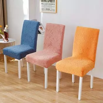 Чехол на спинку стула один плотный жаккардовый чехол на стул всесезонный универсальный высокоэластичный можно разбирать и стирать