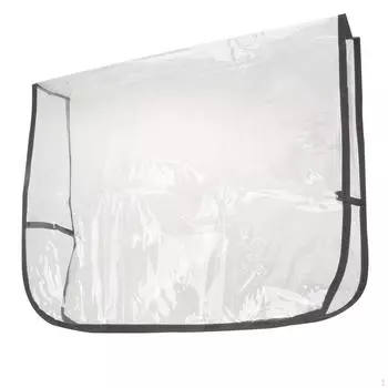 Чехол на спинку стула стильный многоцелевой прозрачный для салона парикмахерской спа салона красоты Black Round L