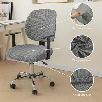 Чехол на стул, эластичная ткань, мягкая текстура, дышащая, с полным покрытием на 360 градусов, впитывающая влагу, компьютер светло-зеленый