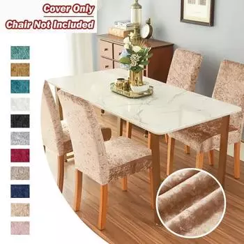 Чехол на стул из бархата Diamond Velvet, недорогие универсальные эластичные чехлы для столовой, кухни, свадьбы, отеля, банкета, сиденья, чехлы для стульев 1 Piece