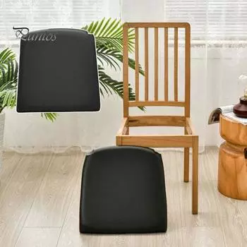 Чехол на стул из водонепроницаемой высокоэластичной искусственной кожи, противоскользящий, легко устанавливаемый, защищает сиденье от царапин и пятен, маслостойкий обеденный стул вино красного