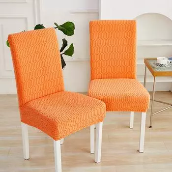 Чехол на стул из жаккардовой ткани, универсальный размер, дешевые большие эластичные чехлы на стулья, чехлы на сиденья для столовой, домашний декор 1piece синий