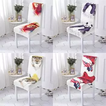 Чехол на стул в мультяшном животном стиле, Чехлы для столовой, кресла, чехол для стула с рисунком панды, домашний эластичный чехол на стул из спандекса 1PCS