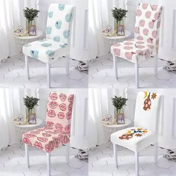 Чехол на стул в стиле губ для столовой, офисного стула, чехол для обеденного стула с красными губами, домашний антигрязный чехол для стула Stuhlbezug 1PCS