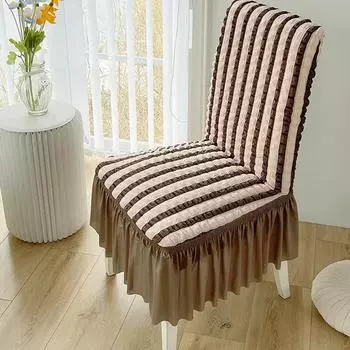 Чехол на стул в стиле утолщенной кружевной юбки, легкая роскошная подушка для сиденья, минималистичные все включено эластичные многоцветные чехлы 1Pcs