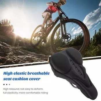 Чехол на велосипедное седло, универсальный дизайн, дышащий, мягкий, утолщенный, чехол на сиденье велосипеда, запасная часть чёрный