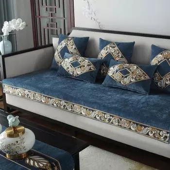Чехол на заднюю часть подушки для дивана Four Seasons Universal, подушка из синели, китайская классическая подушка для дивана из красного дерева, нескользящий чехол на подушку 70*70cm