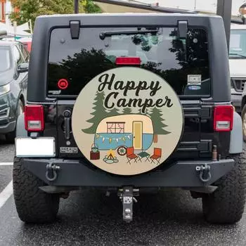 Чехол на запасное колесо Happy Camper Dust-Proof 210D Oxford Аксессуары для шин, пожалуйста, выберите правильный размер для вашего автомобиля