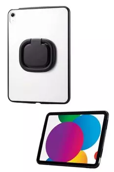 Чехол-накладка для iPad 10-го поколения ELECOM, гибридный чехол с кольцом TOUGH SLIM LITE, черный, 10,9 дюйма (2022) ТБ-A22RTSLFCRBK чёрный