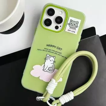 Чехол-накладка для iPhone 16, 15, 14, совместим и подходит для моделей 13/12/11 promax /xsmax/xr, ремешок-котенок 16
