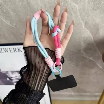 Чехол-накладка для мобильного телефона, ремешок на запястье, симпатичный, анти-потеряющийся, подвесной шнур, универсальный телефон, короткий плетеный браслет, подарки