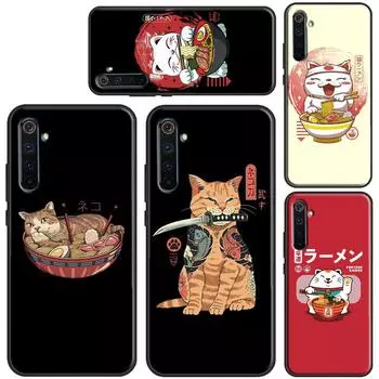 Чехол Neko Ramen Japan Cat Anime для OnePlus 10 9 Pro Nord2 8T 9R для Realme 9i 8i 8 Pro C21 GT Master GT Neo 2 Realme GT(Neo)