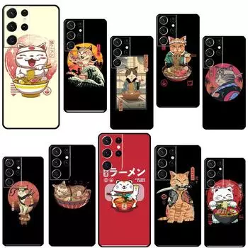 Чехол Neko Ramen Japan Cat Anime для Samsung Galaxy S22 S21 Note 20 Ultra Note 10 S8 S9 S10 Plus S20 FE, чехол для телефона Galaxy S10 5G