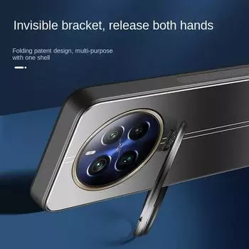 Чехол-невидимка с металлическим объективом для камеры для Oppo Realme 12 Pro + Plus, противоударный матовый чехол-держатель-подставка для Realme GT Neo 6 SE GT5 Pro Realme 12 Pro Plus чёрный