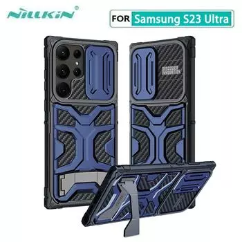 Чехол NILLKIN Adventurer Pro для Samsung Galaxy S23 Ultra, чехол со складным кронштейном, выдвижная крышка для камеры для Samsung S23 Ultra